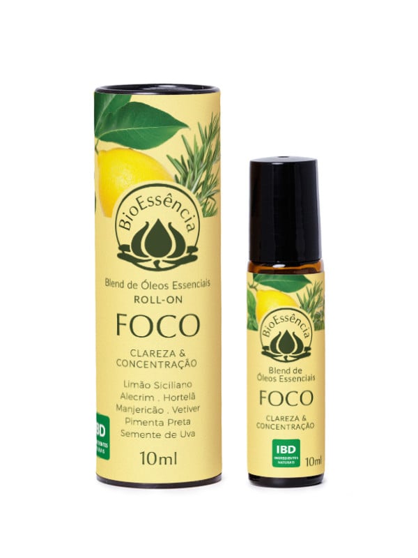 Blend Foco Roll-On 10ML - Clareza & Concentração