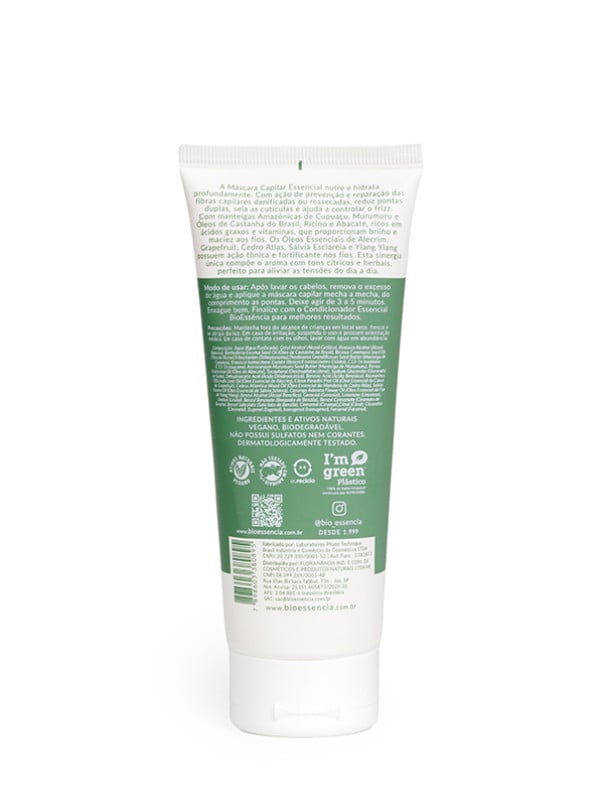 Máscara Capilar Essencial BioEssência – 200gr (Validade: 30/11/2026 - Lote: 5788)