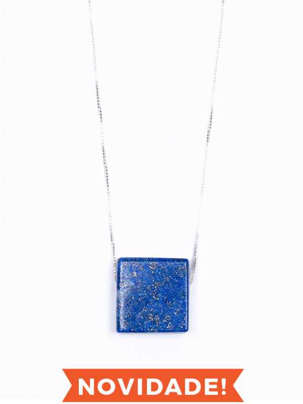 Colar Aromático Minimalista Prata - Lapis Lazuli